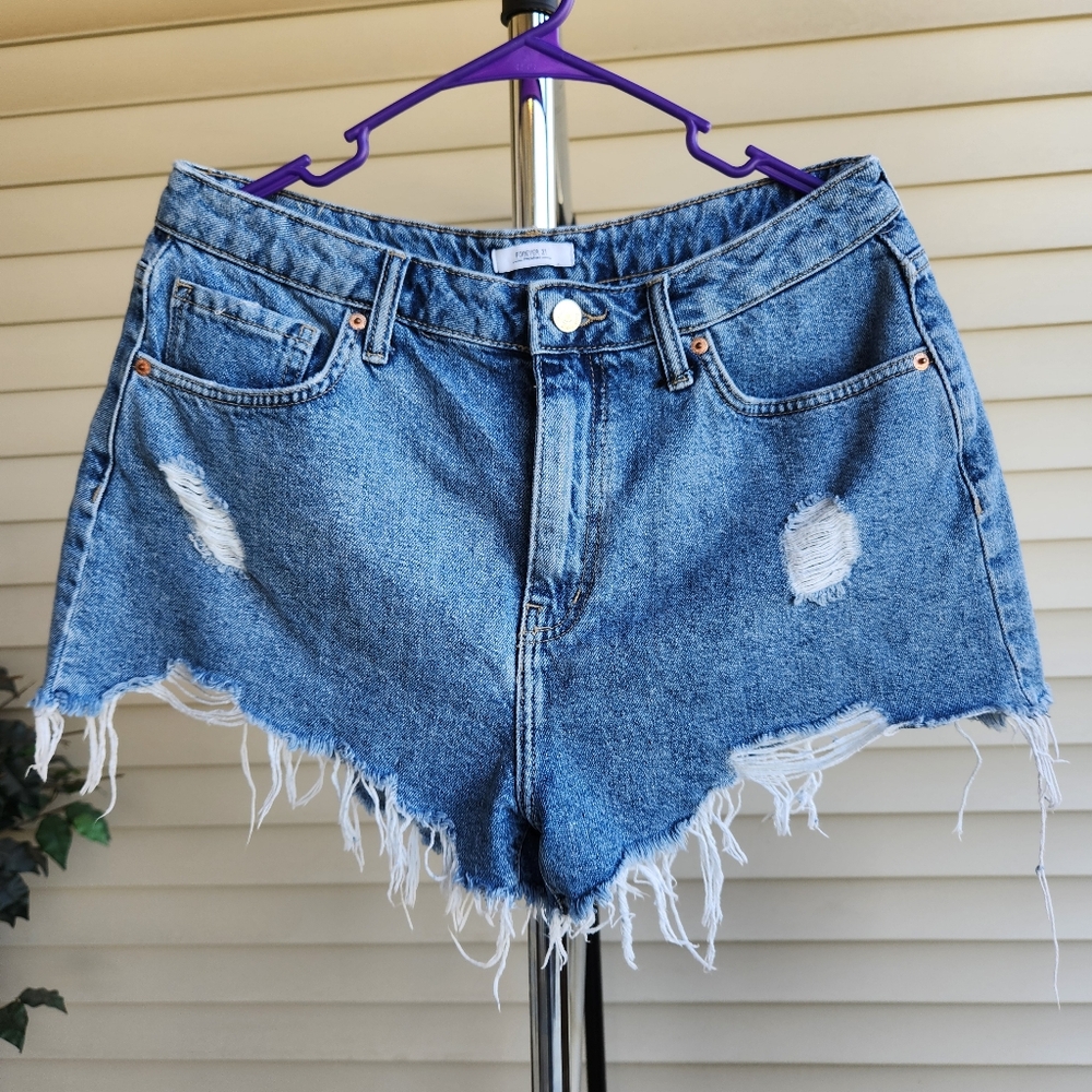 Forever 21 Premium Denim Blue Jean Shorts Size 29, Ladies, Women's